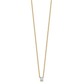 14k 1/4 carat Lab Grown Diamond VS+ F+ Radiant Complete 18 inch Four Prong Pendant Necklace